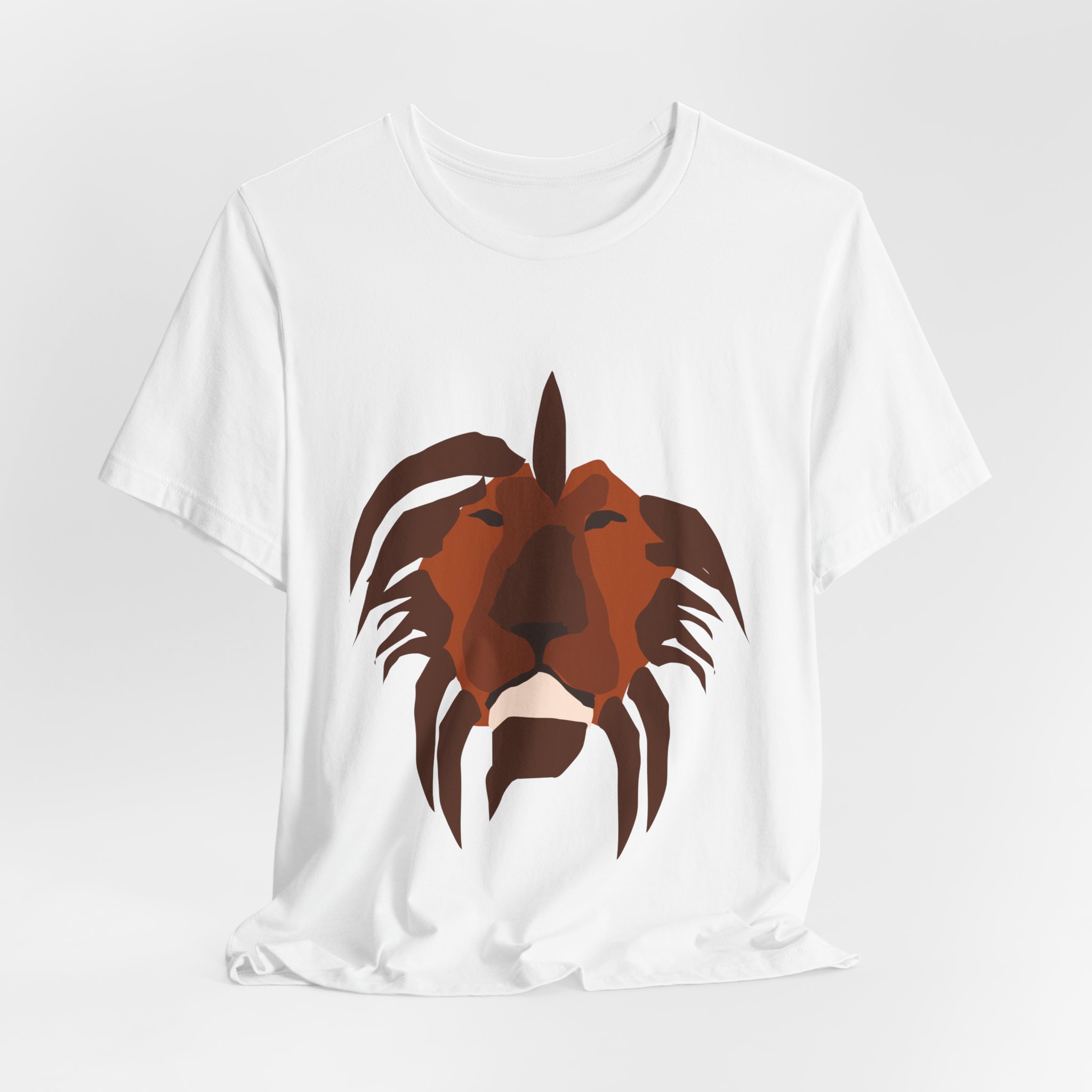 Lion Head Graphic Tee — Minimalist Geometric Lion Shirt - Image 4