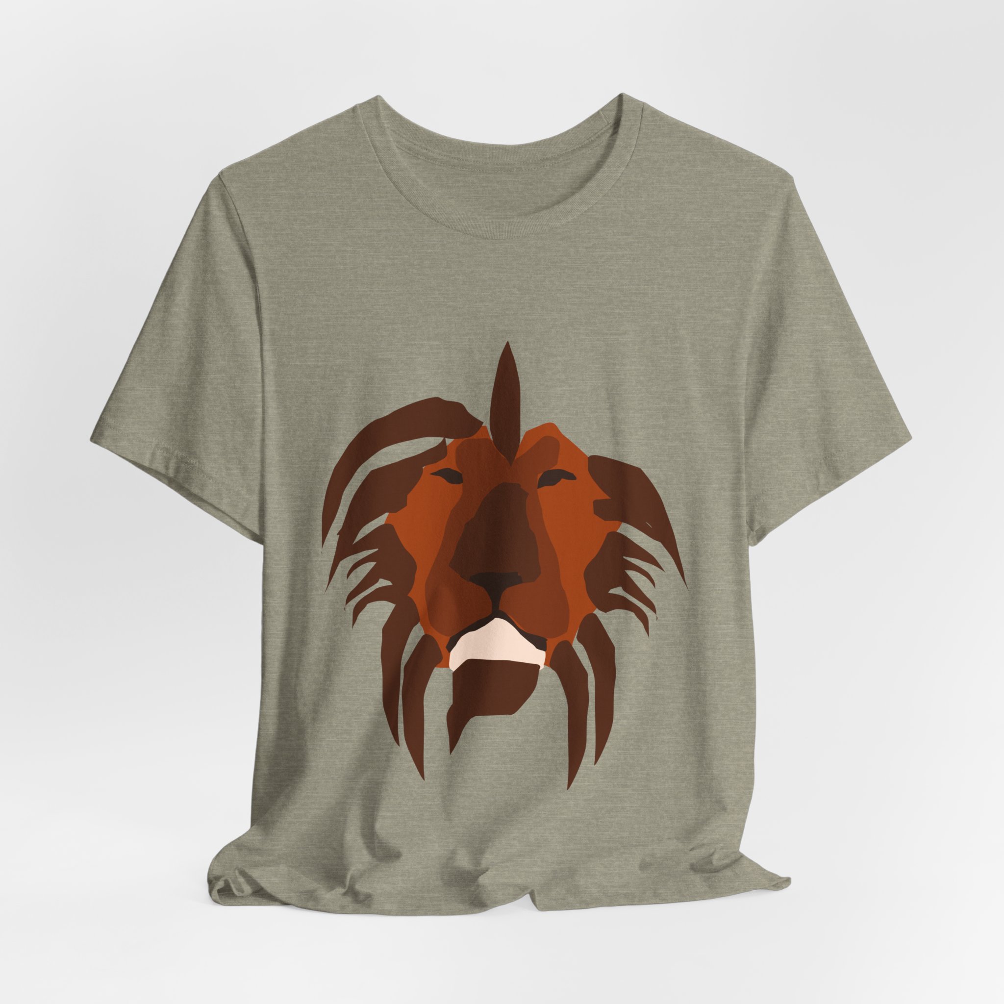 Lion Head Graphic Tee — Minimalist Geometric Lion Shirt - Image 12